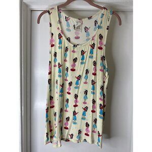 Munki Munkie Nite Nite Hawaiian Hula Dancers Sleep Tank Top Size L